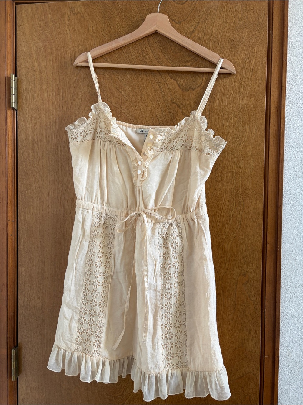 American Rag // crochet dress with ruffles